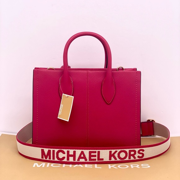 MICHAEL KORS Mirella Small Pebbled Leather
Crossbody Bag Tote Electric Pink - Picture 3 of 12